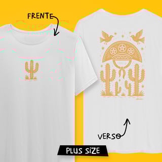 Camiseta Plus Size Xilo Cangaceiro (estampa clara - frente e verso)