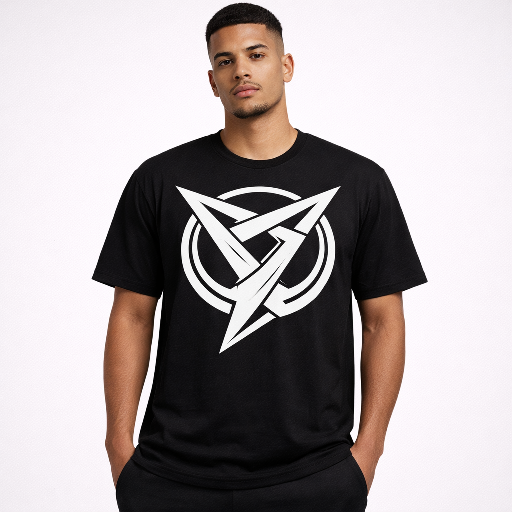 Nome do produto: Camiseta Streetwear Logo OxVibe – Estampa Símbolo Urbano | OxVibe