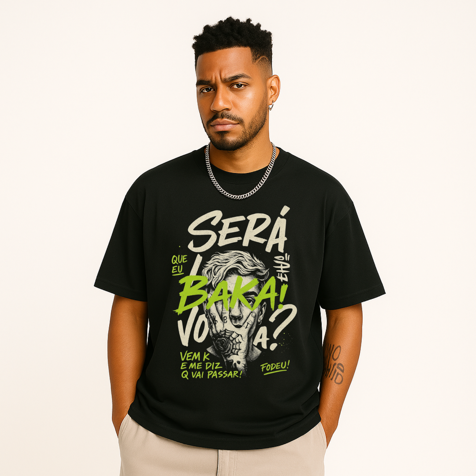 Camiseta Streetwear Oversized Unissex BAKA | Oxvibe