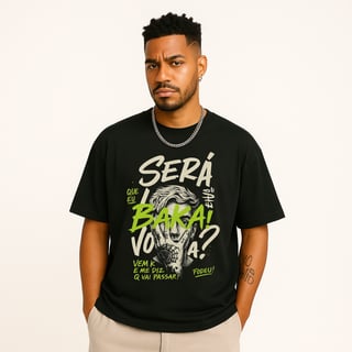 Camiseta Streetwear Oversized Unissex BAKA | Oxvibe