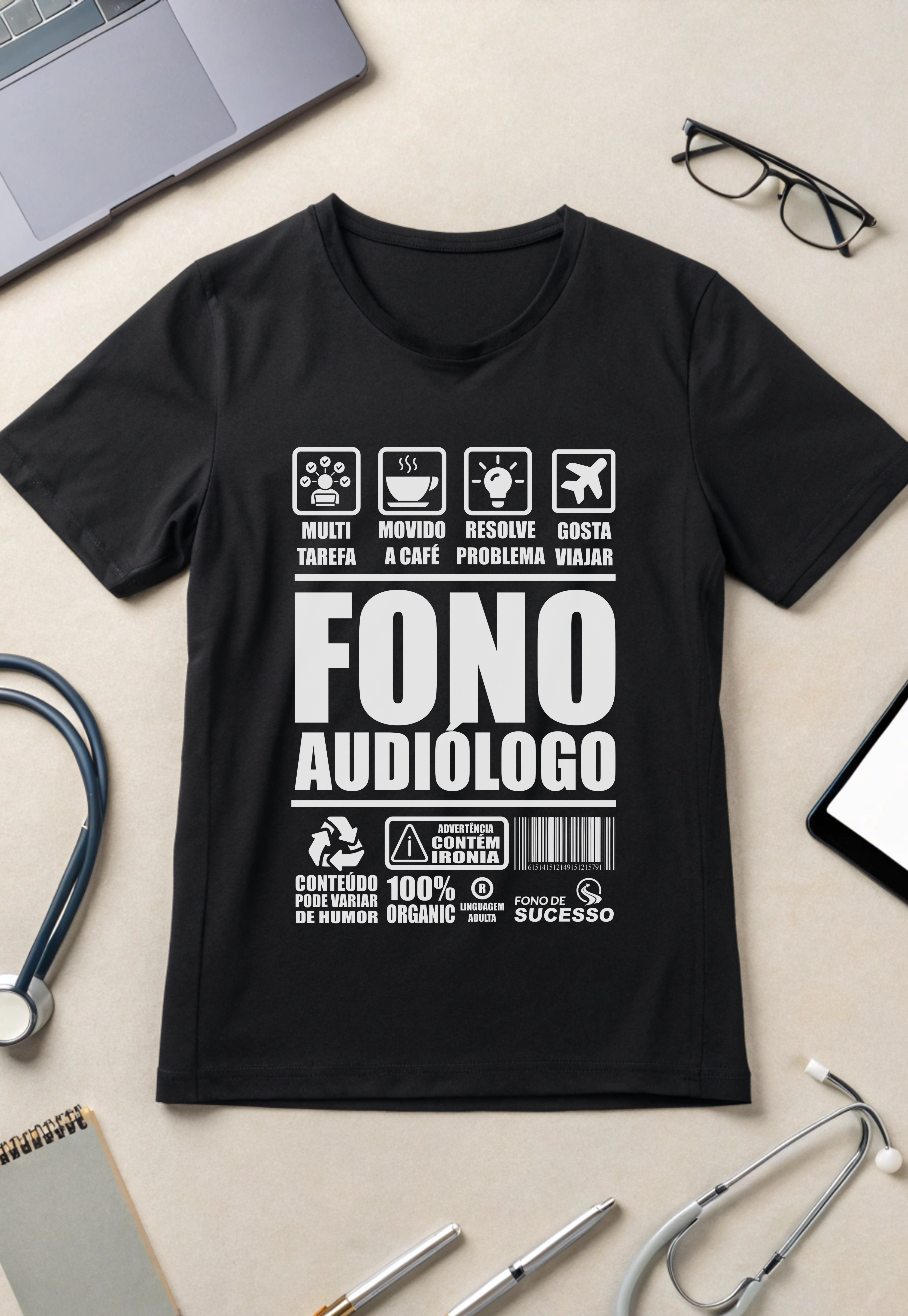 Camiseta Fonoaudiologia FONOINSTRUCTIONS - Unissex - Cores Escuras