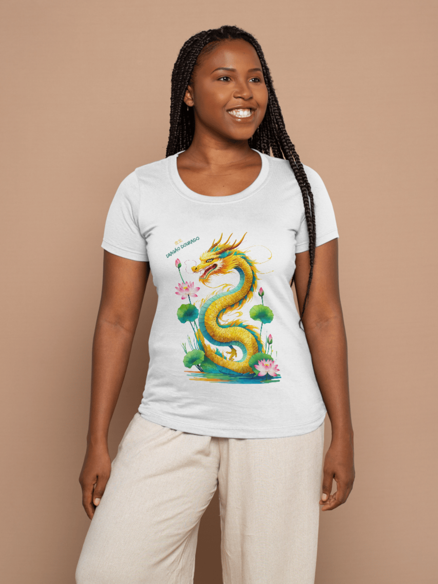 Camisa Feminina O Dragão Dourado