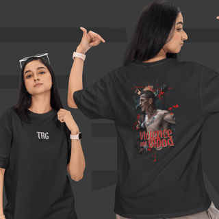 Camiseta Oversized - TRG Violence and Blood | Arte nas costas