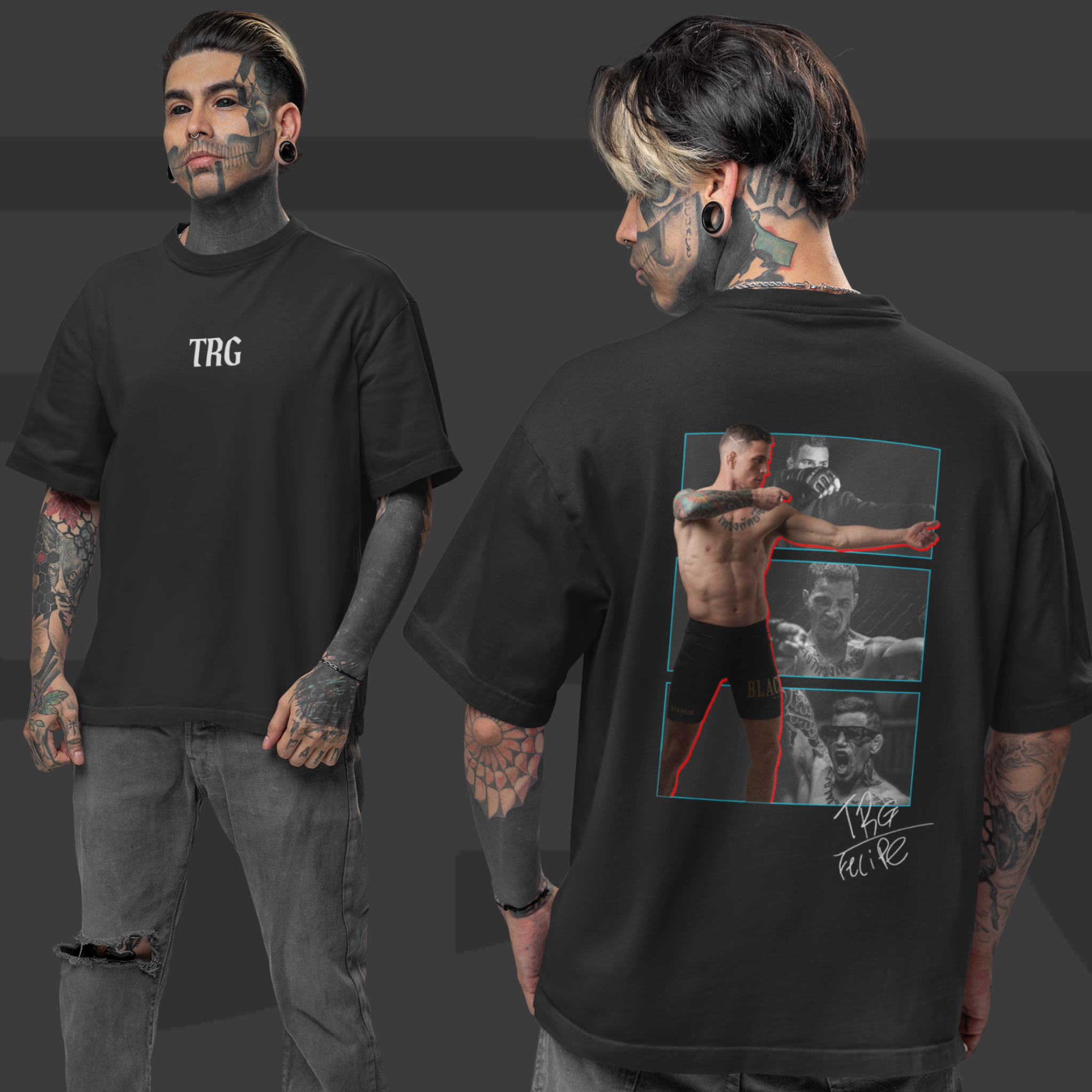 Camiseta Oversized - TRG Franco Atirador Autografada | Arte nas costas