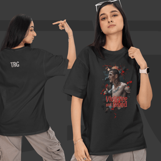 Camiseta Oversized - TRG Violence and Blood | Arte no peito