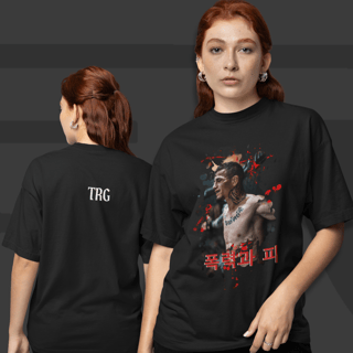 Camiseta Oversized - TRG Violence and Blood Coreano | Arte no peito