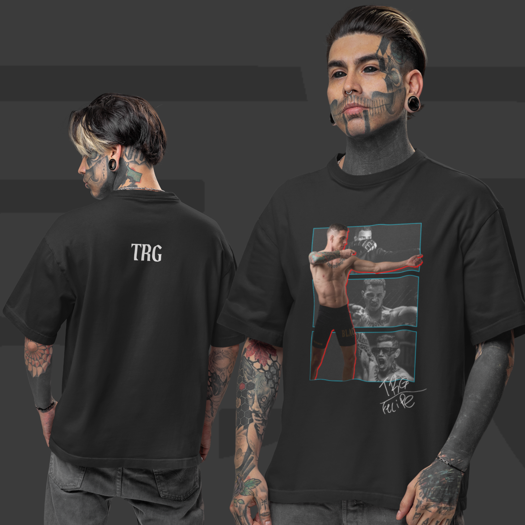 Camiseta Oversized - TRG Franco Atirador Autografada | Arte no peito
