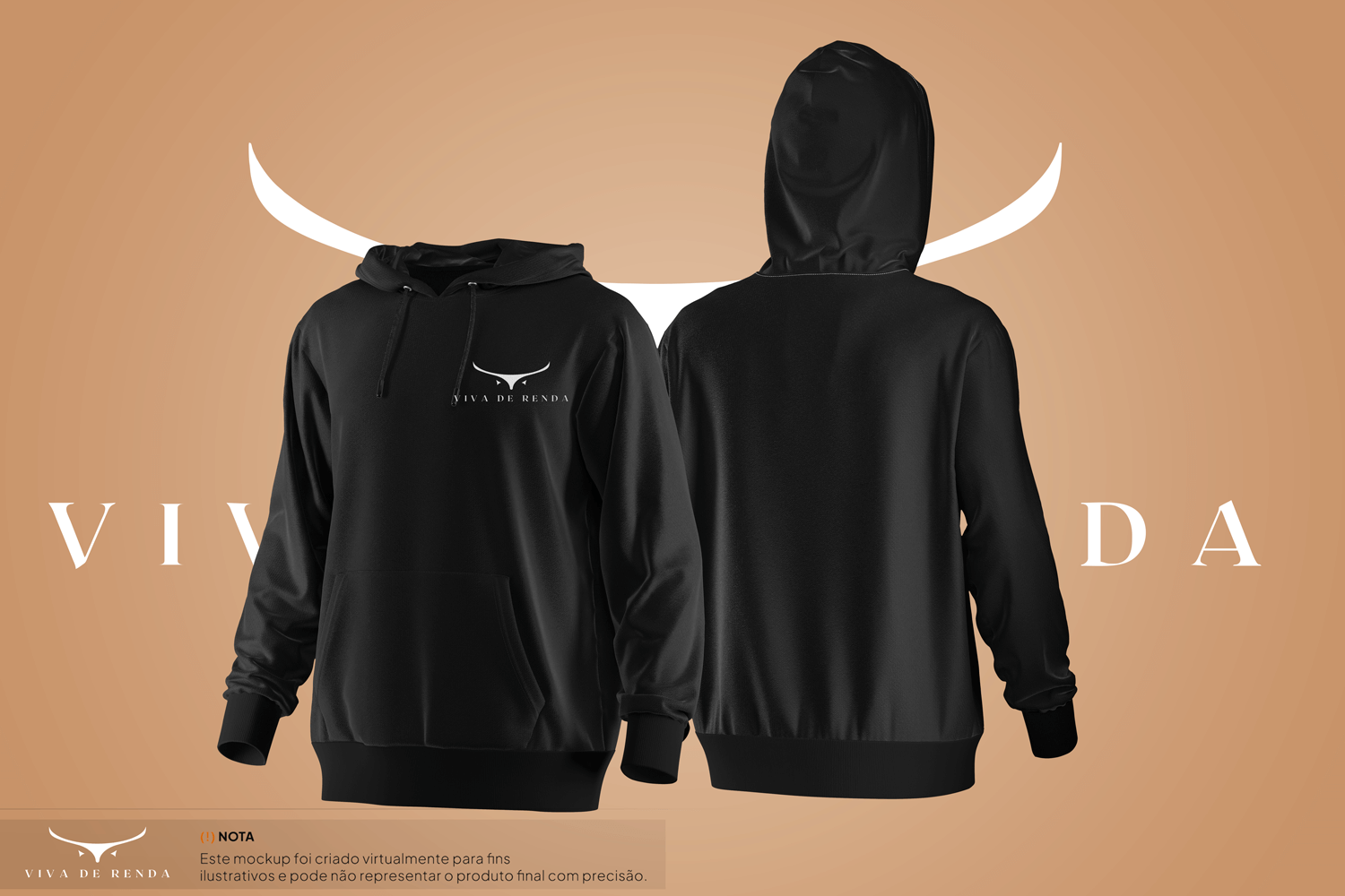 Moletom Canguru Preto - Vida de Renda