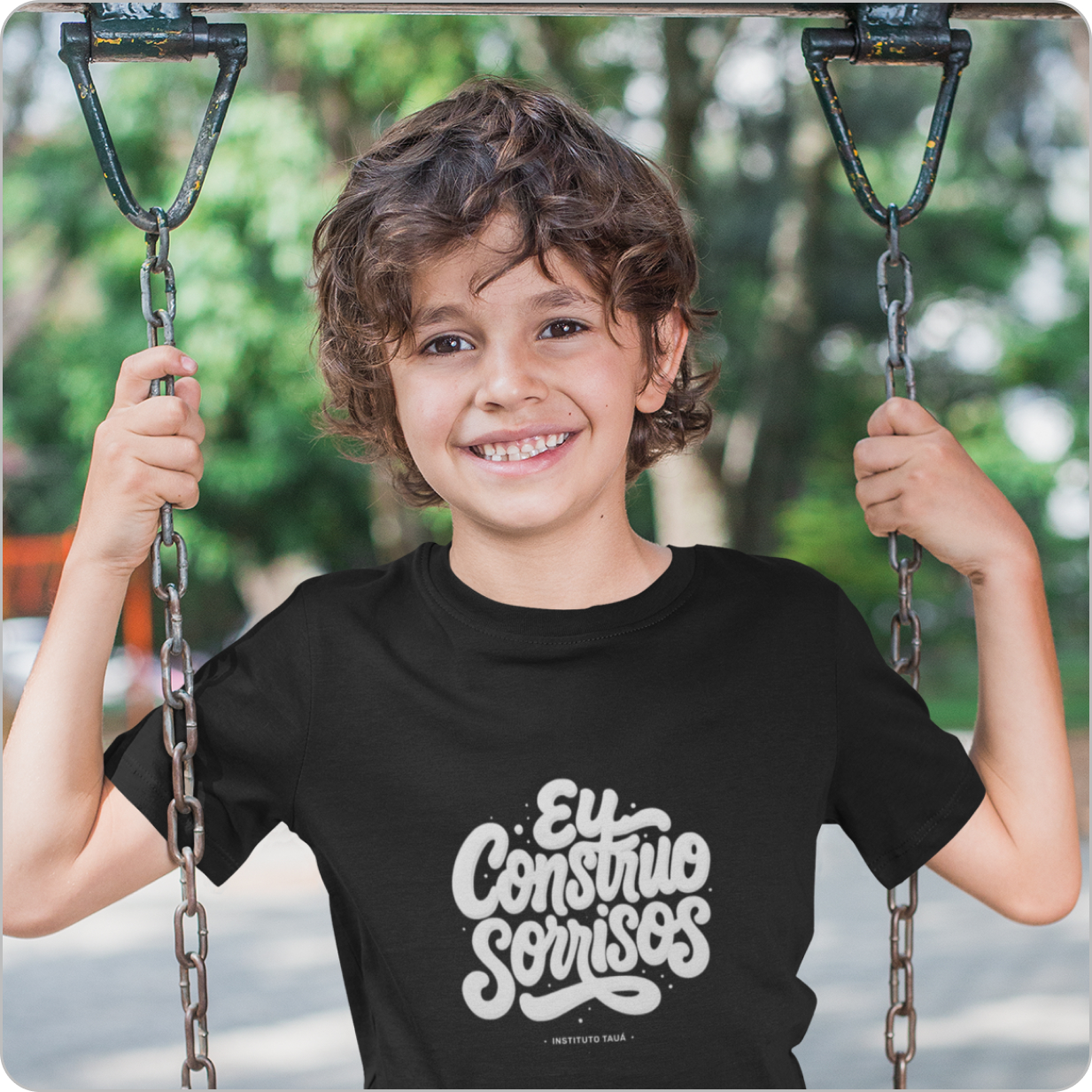 Camiseta Infantil Quality –  (10 a 14 Anos) Eu Construo Sorrisos 