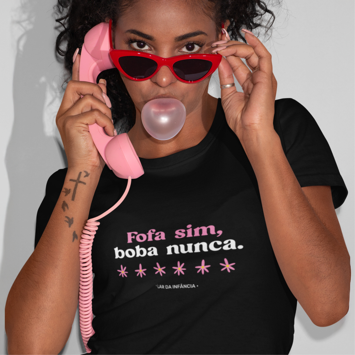 Camiseta Feminina Baby Long Quality – Fofa Sim Boba Nunca 