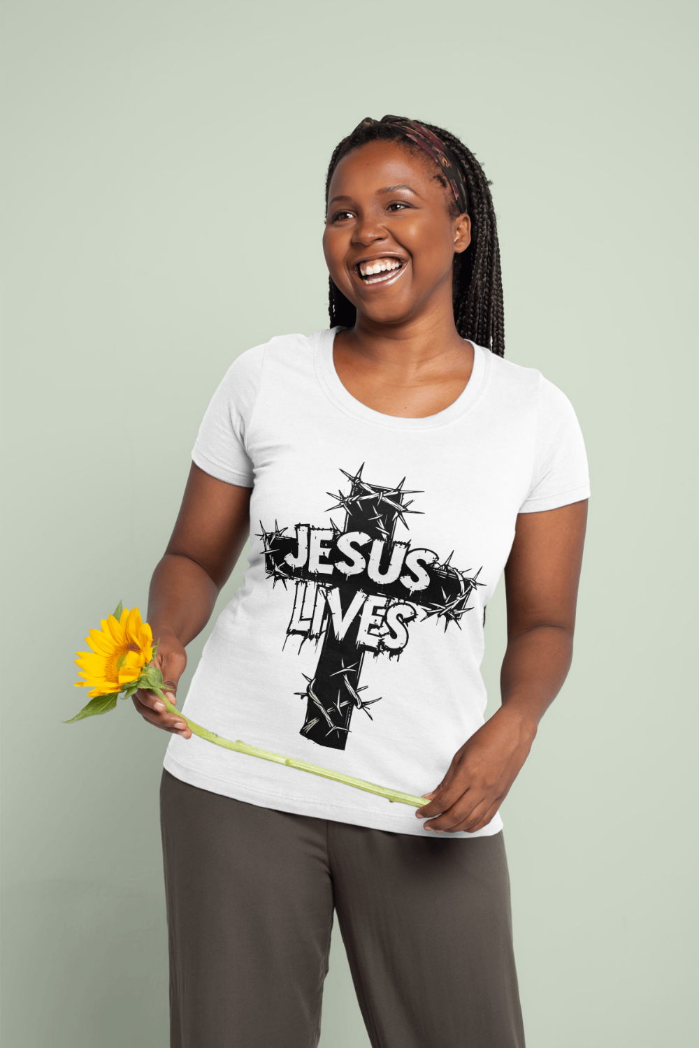 Nome do produto: Camisetas cristãs femininas-Baby Long Classic