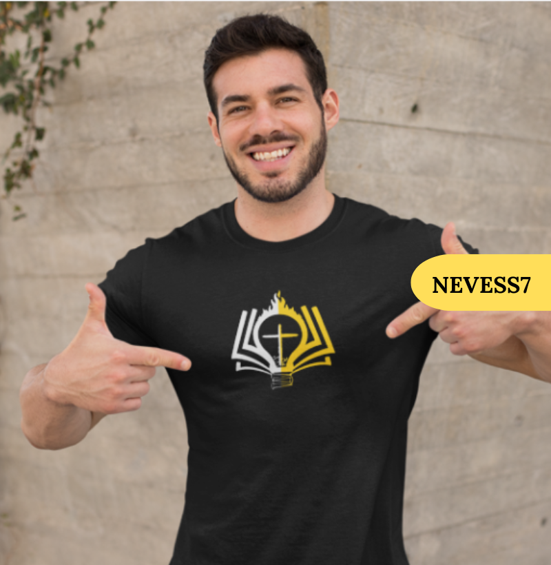 Camiseta T-Shirt Quality Marca Branco e Amarelo