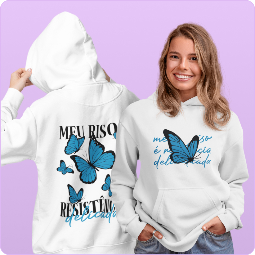 Moletom Canguru Unissex –  Meu Riso e Resistência 