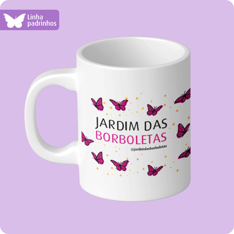 Caneca Mágica Estampada –  Jardim Das Borboletas 