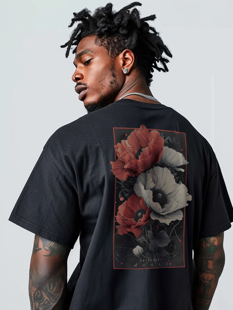 Nome do produto: Tshirt Red Glowers Sweet Dreams