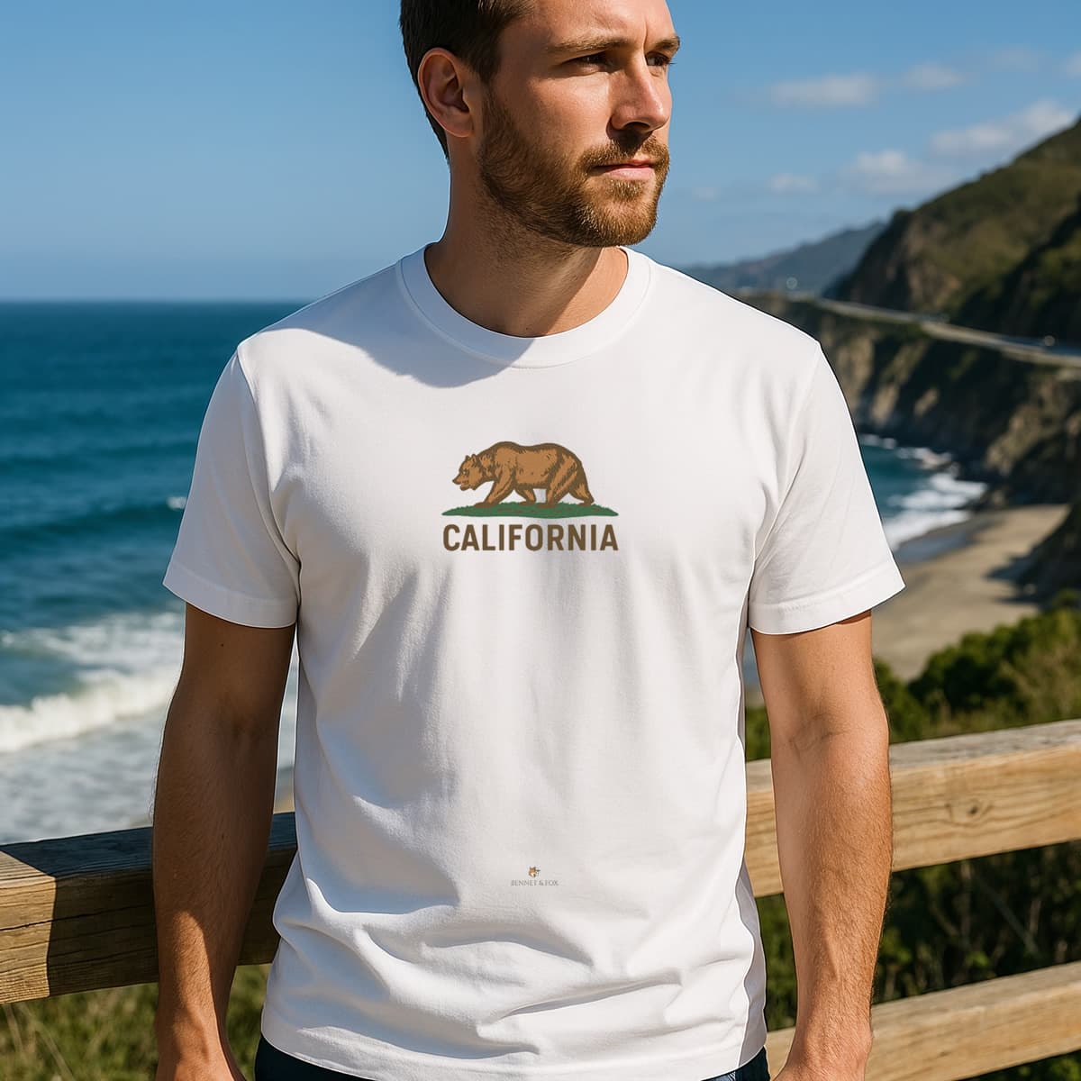 Camiseta Unissex Urso Califórnia | Símbolo da Califórnia