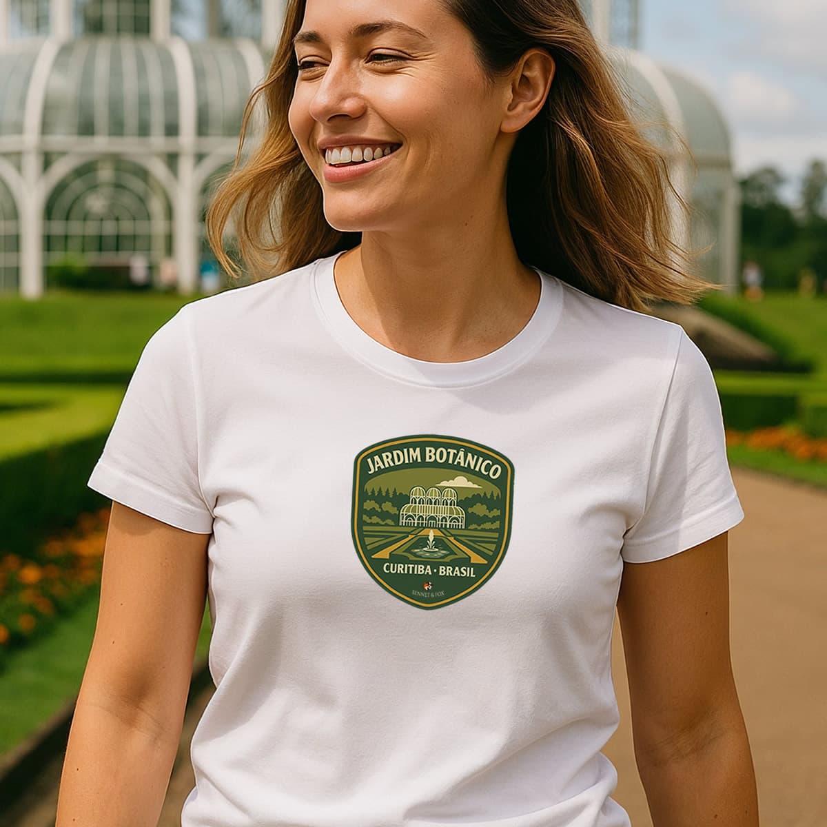 Camiseta Feminina Jardim Botânico Curitiba | Linha Aventureira Vintage