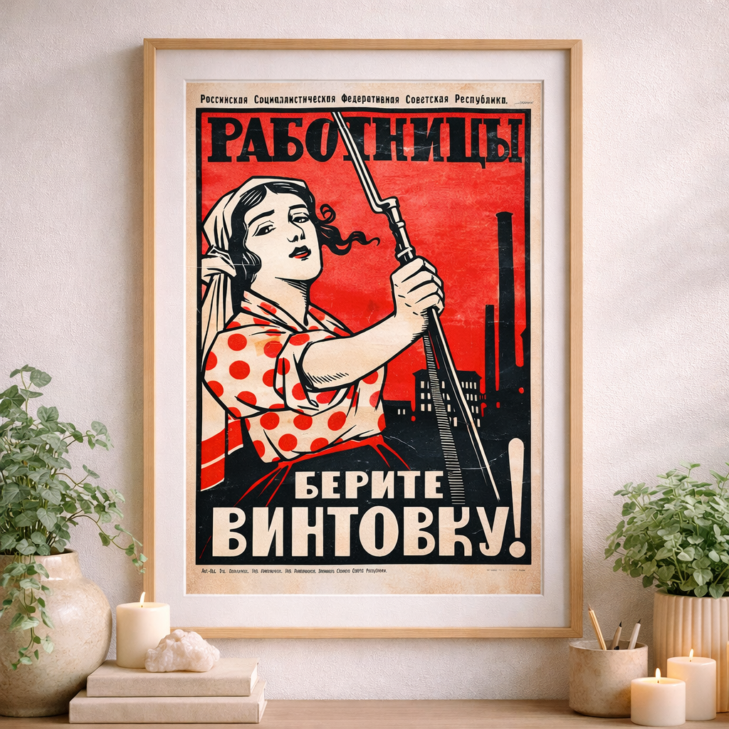 Pôster - Trabalhadoras, Peguem os Rifles! (1920)