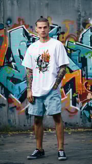 Camiseta Oversized Skull Flame