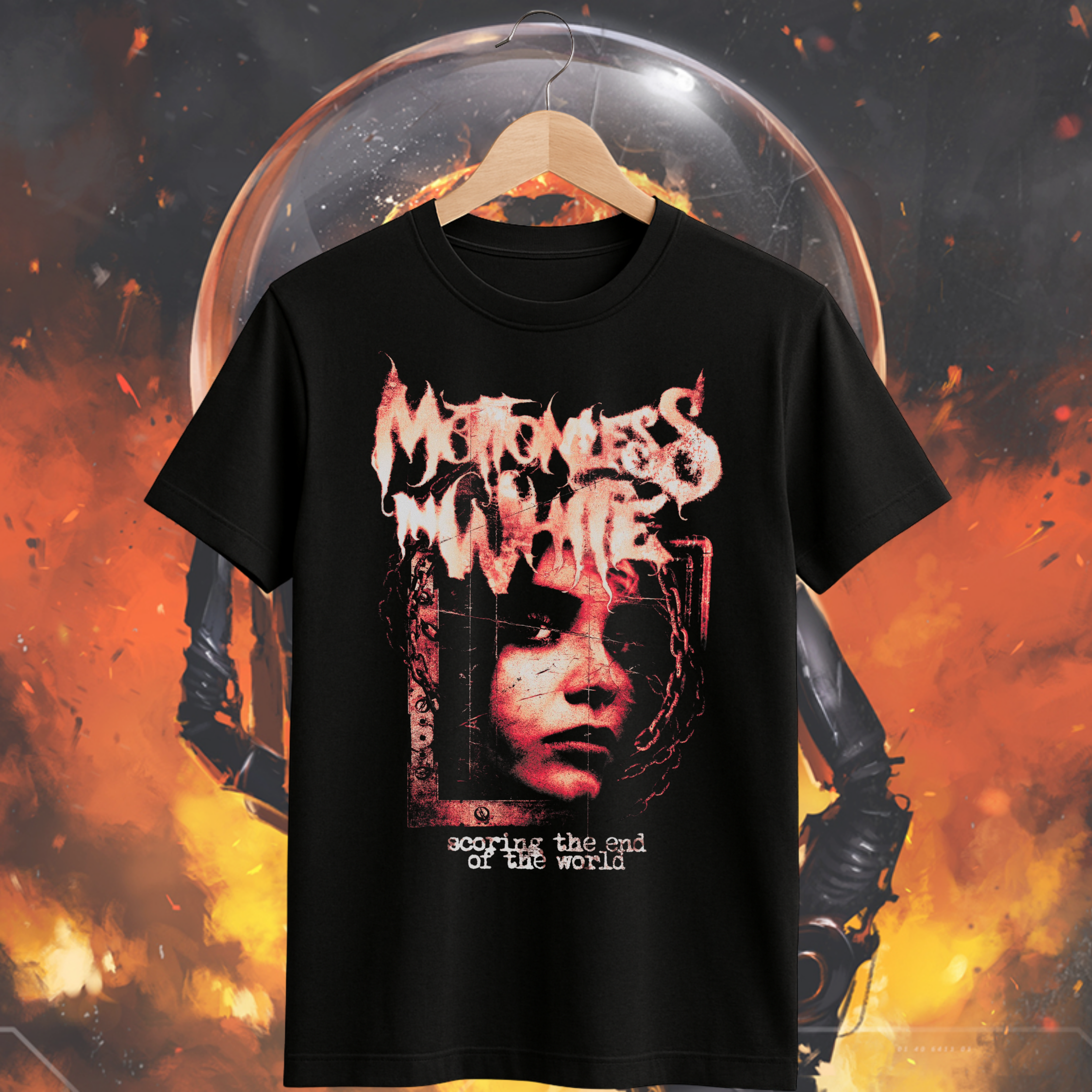 Nome do produto: Camiseta Motionless In White - Scoring The End Of The World