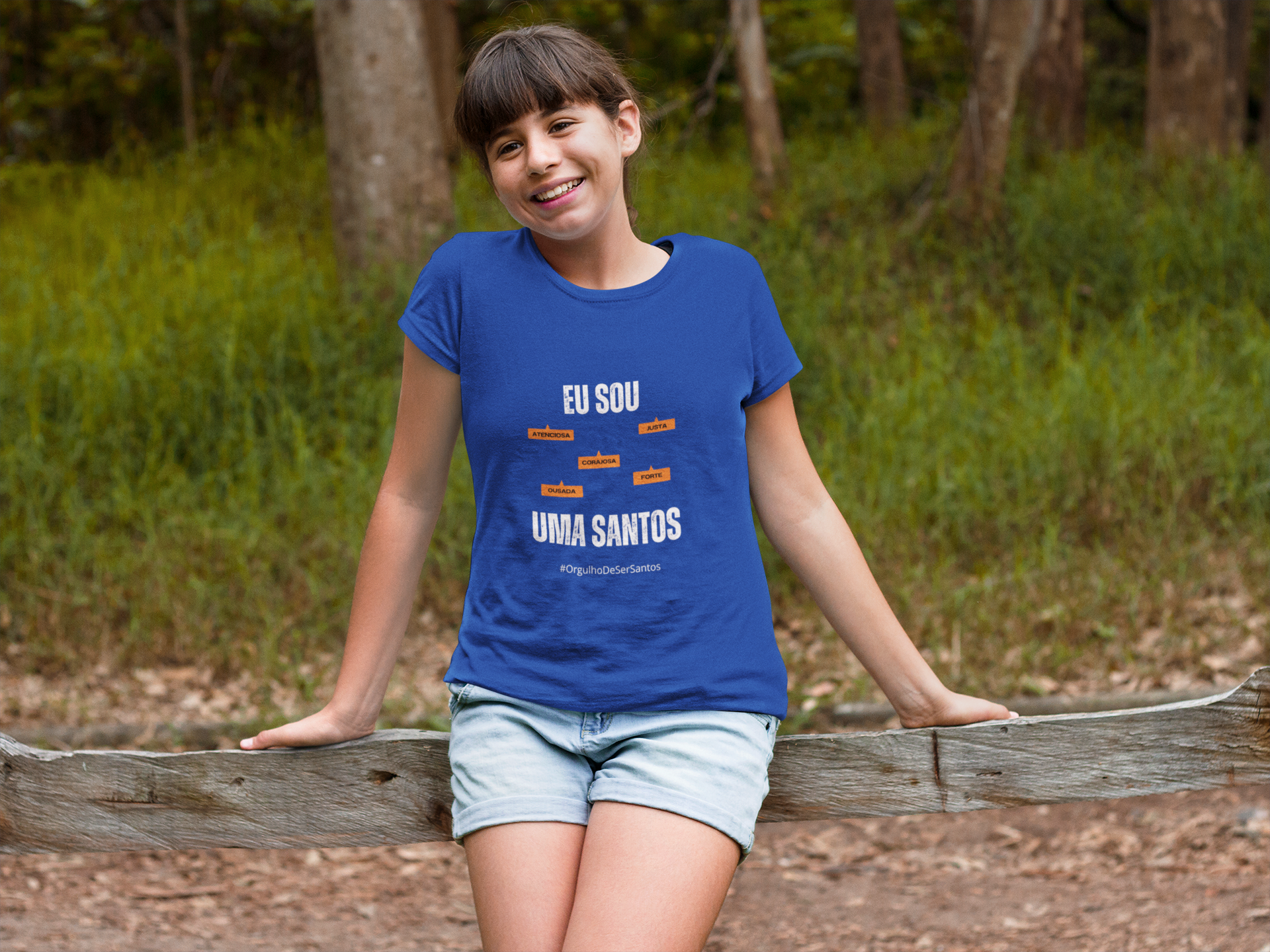 Camiseta Feminina Infanto-Juvenil Eu Sou uma Santos – Nome Que Representa (Malha Quality)