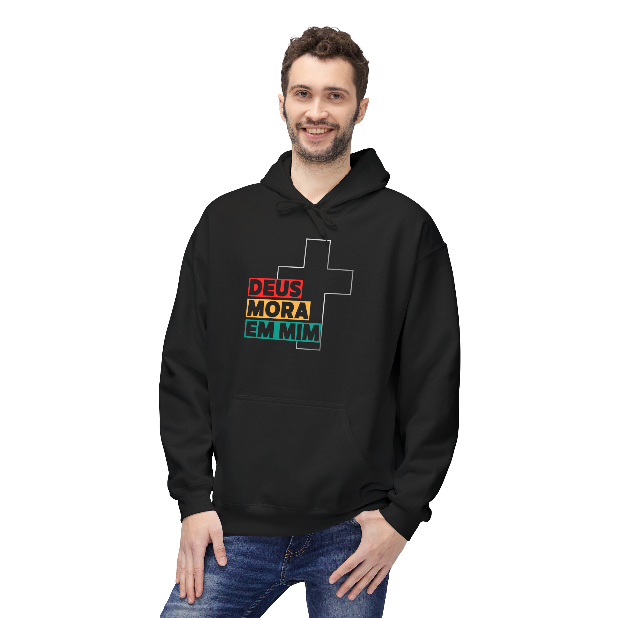 Nome do produto: Moletom (Deus Mora Em Mim)