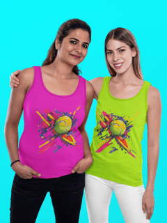 Regata Feminina Sport Dry UV com Estampa Tênis Splash – Conforto, Estilo e Proteção Solar