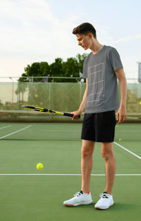 Camiseta Tênis Estonada Quadra & Bola 100% Algodão