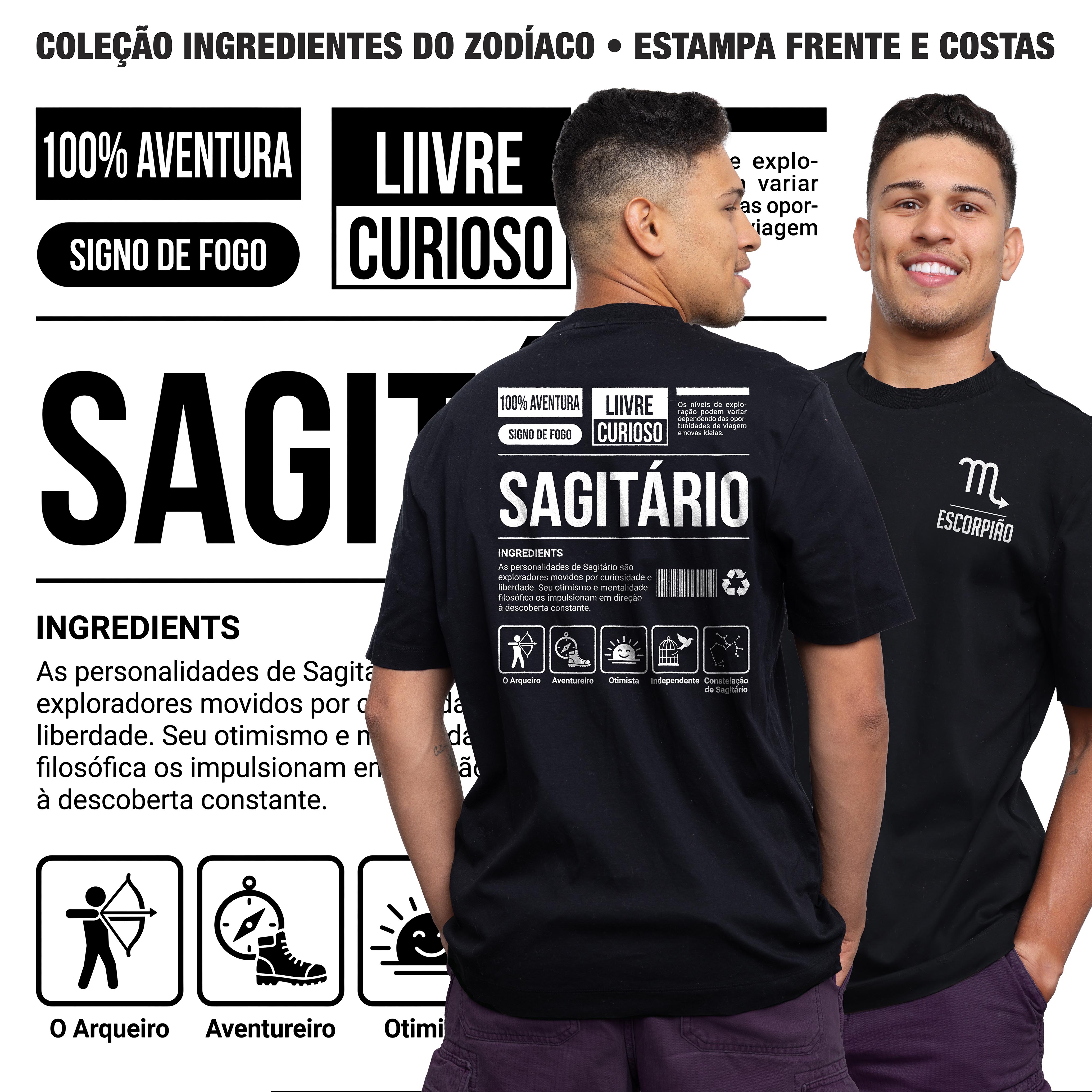 Camiseta Ingredientes de Sagitário