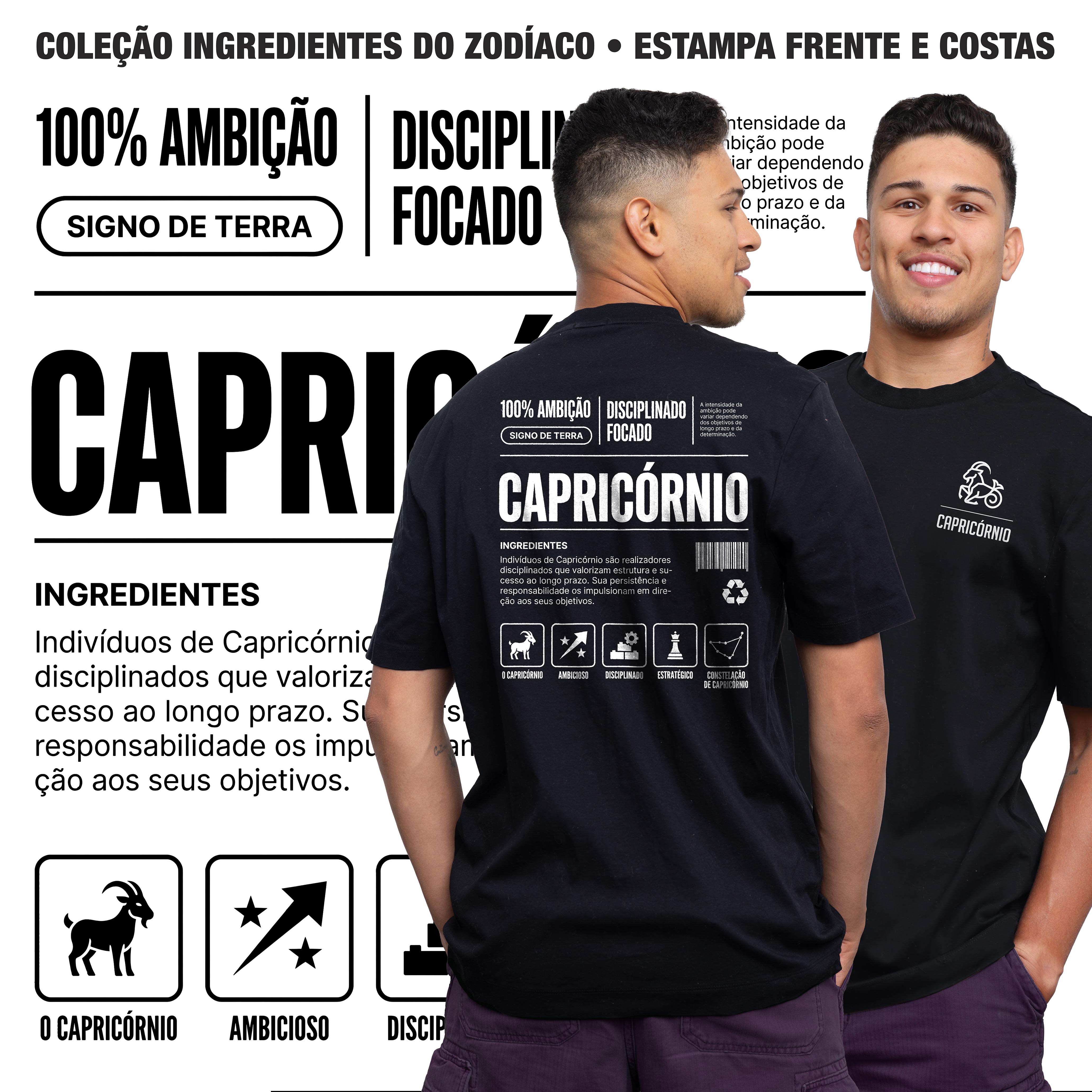 Camiseta Ingredientes de Capricórnio