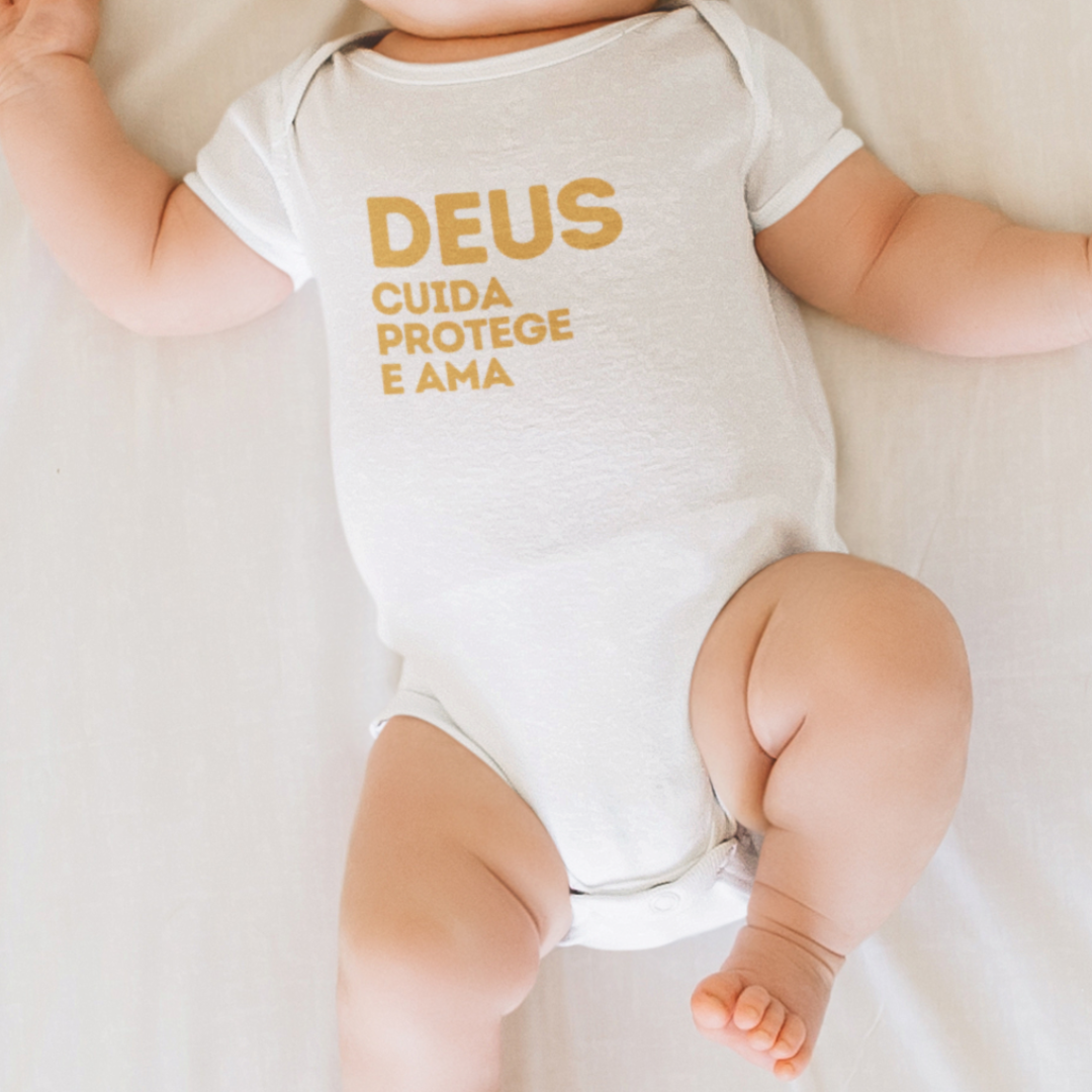 Body Infantil - Deus cuida, protege e ama