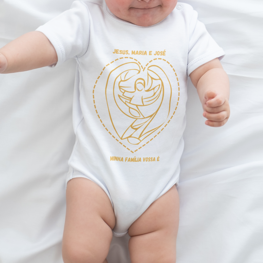 Body Infantil - Jesus, Maria e José  - Minha Família