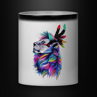 Caneca Mágica - Leão Psicodélico 