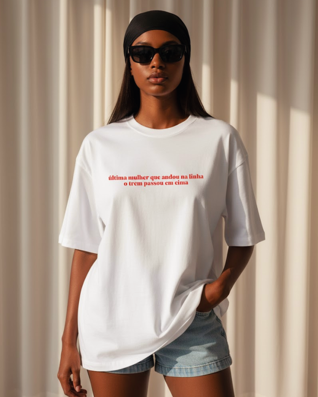 Nome do produto: última mulher que andou na linha (oversized)