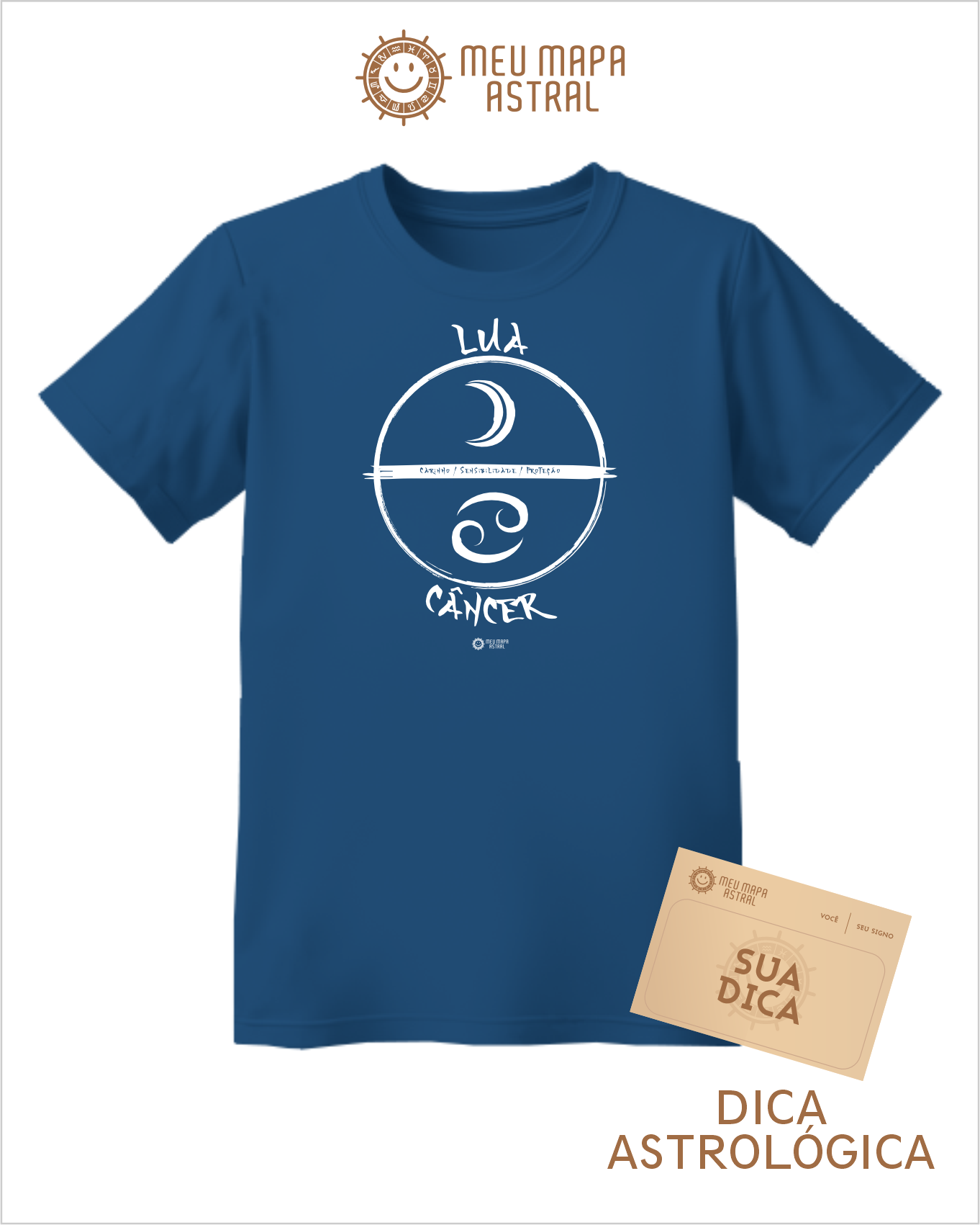 Camiseta Câncer/Lua Gráfica