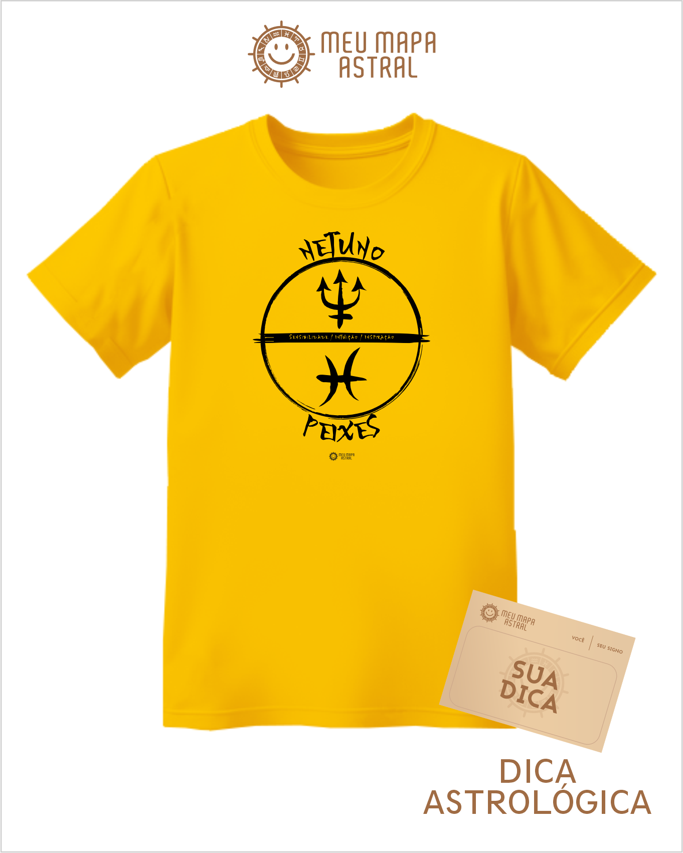 Camiseta Peixes/Netuno Gráfica 