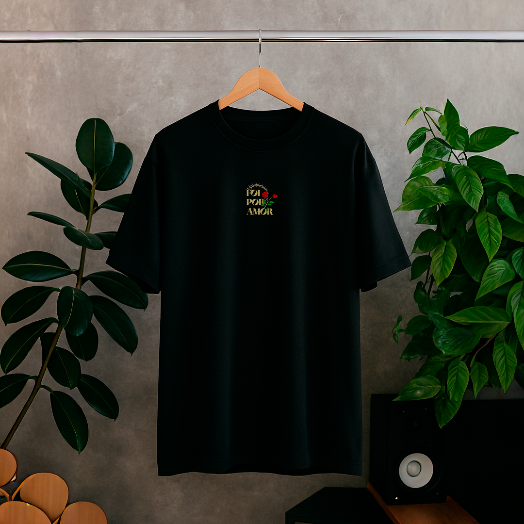 Nome do produto: Camisa Oversized Preta Abba Foi Por Amor