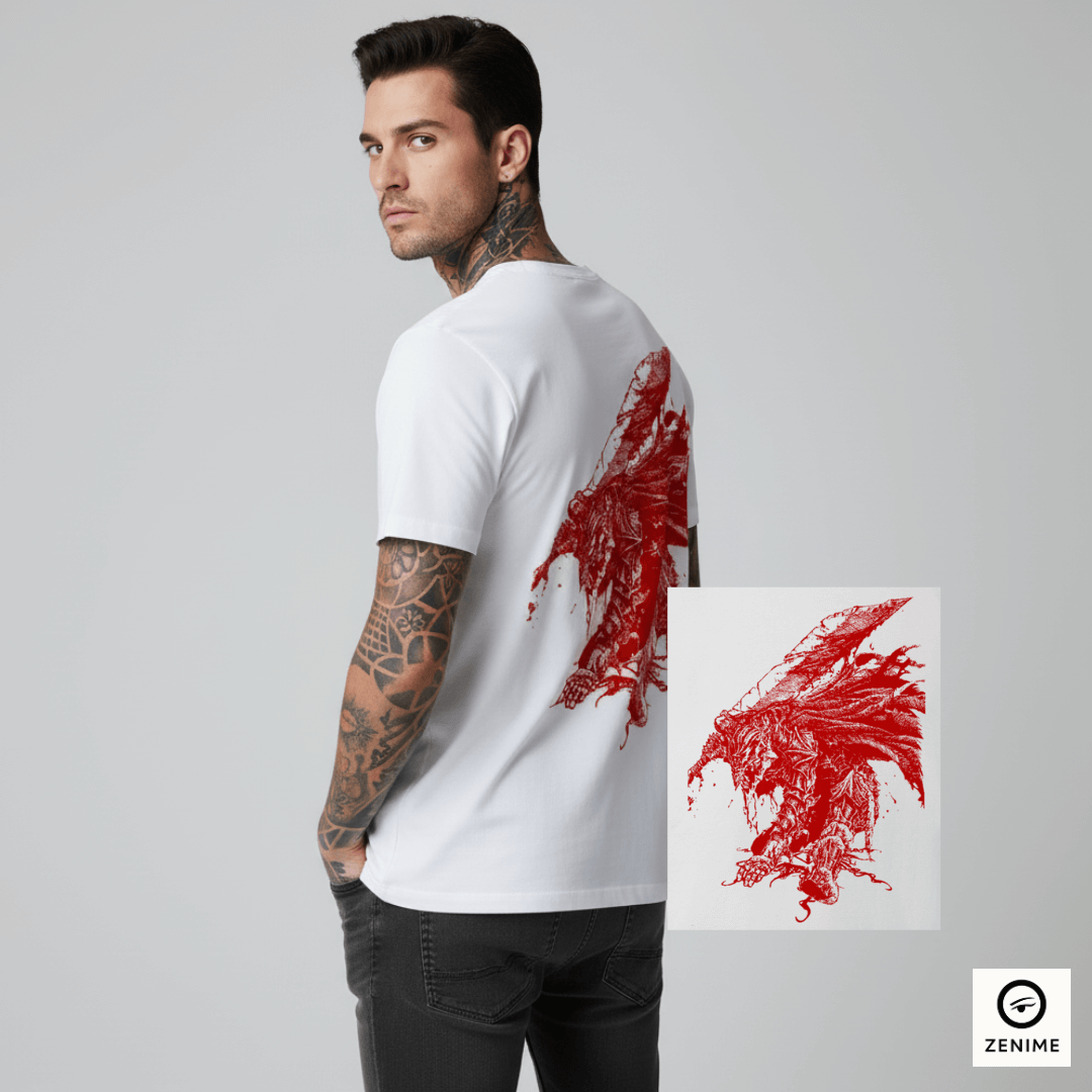 Nome do produto: Camisa Berserk Minimalista M1 (Estampa costa) Modelo com estampa ¨invisível¨ 