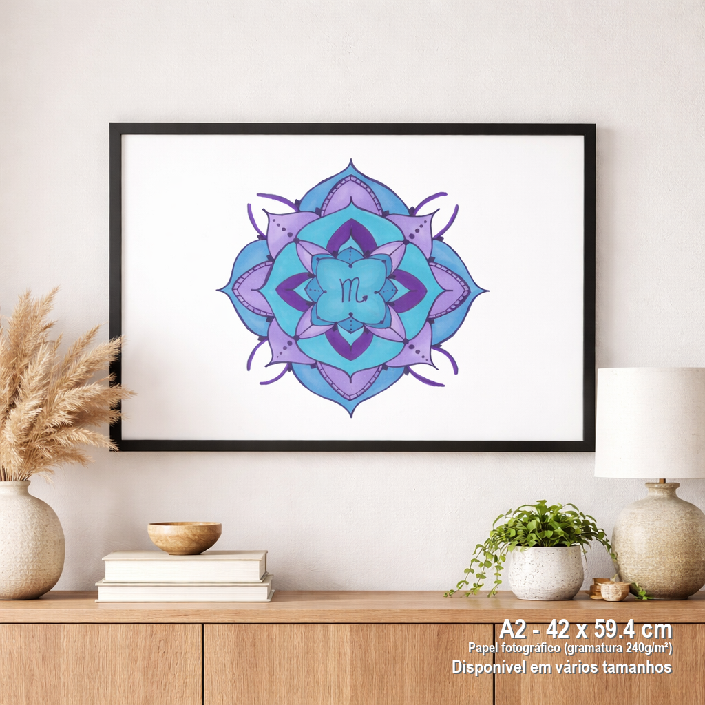 Pôster Mandala Signo de Escorpião - Paisagem
