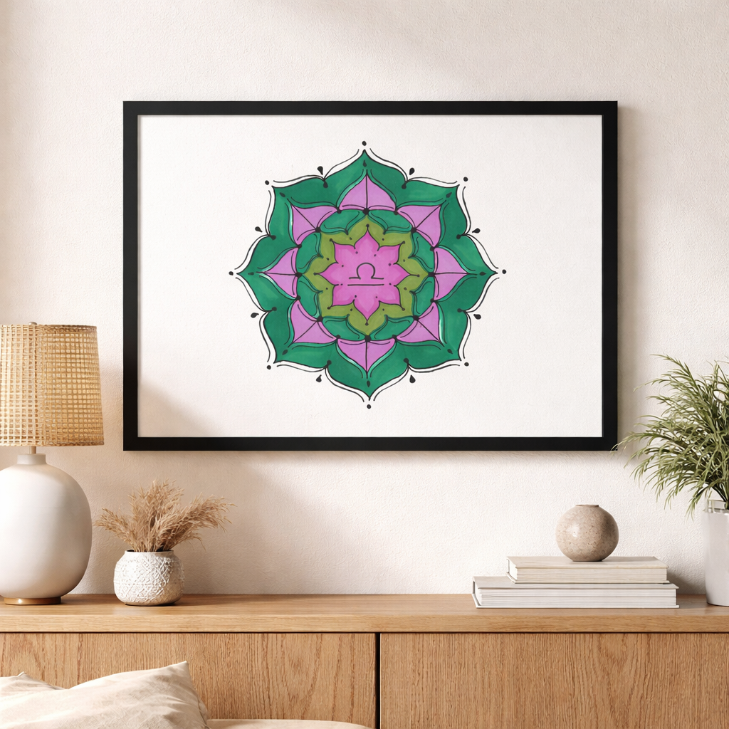 Pôster Mandala Signo de Libra - Paisagem