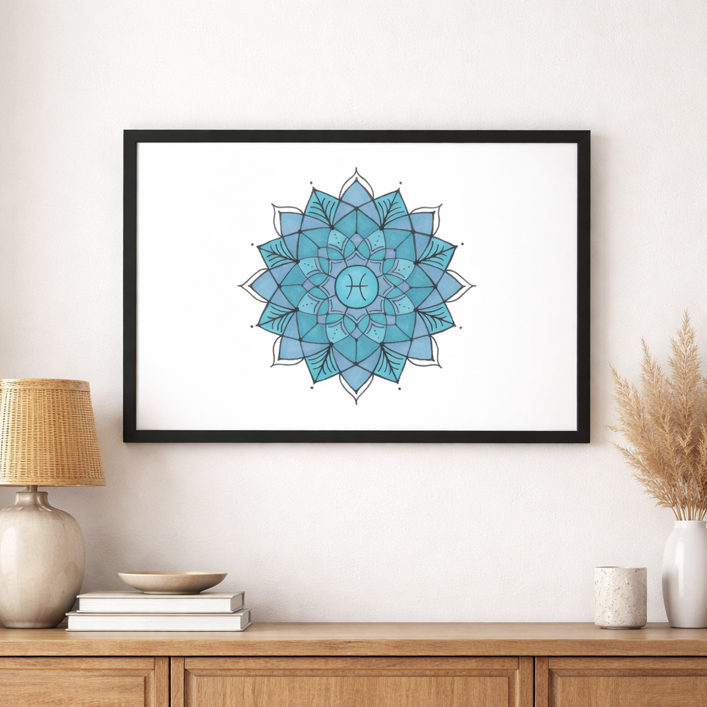 Pôster Mandala Signo de Peixes - Paisagem