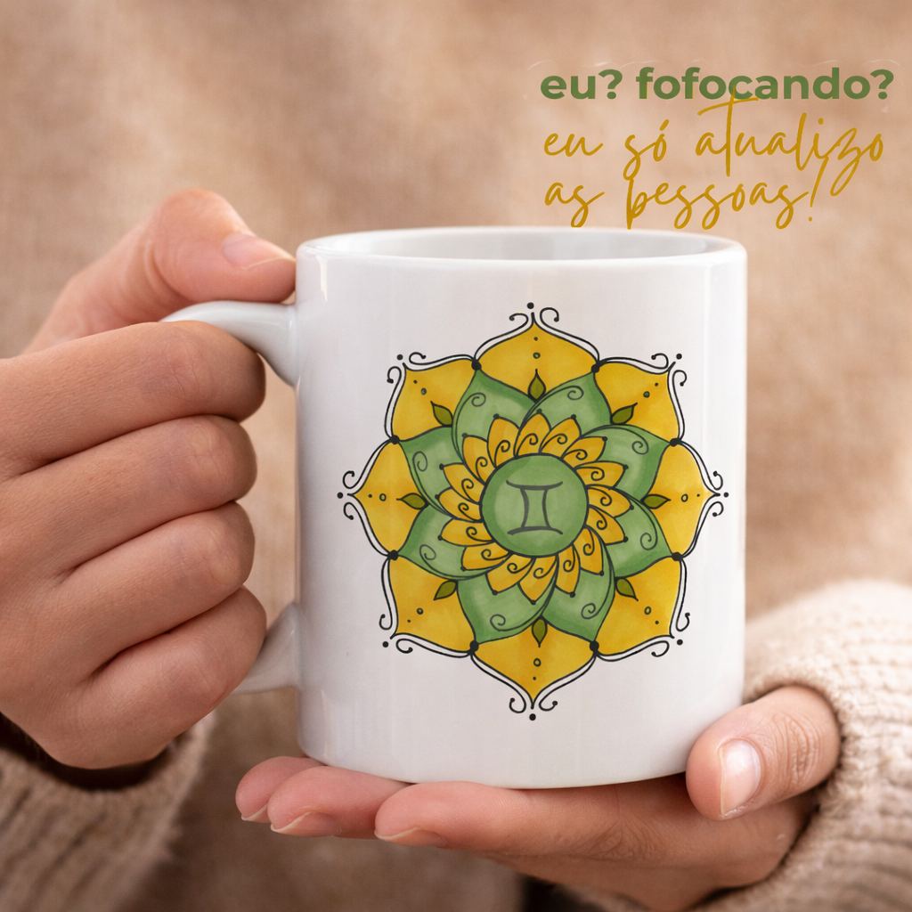 Caneca Mandala Signo de Gêmeos - 