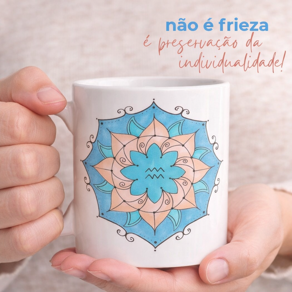 Caneca Mandala Signo de Aquário - 