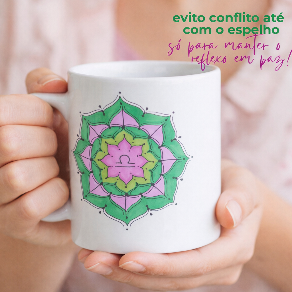 Caneca Mandala Signo de Libra - 