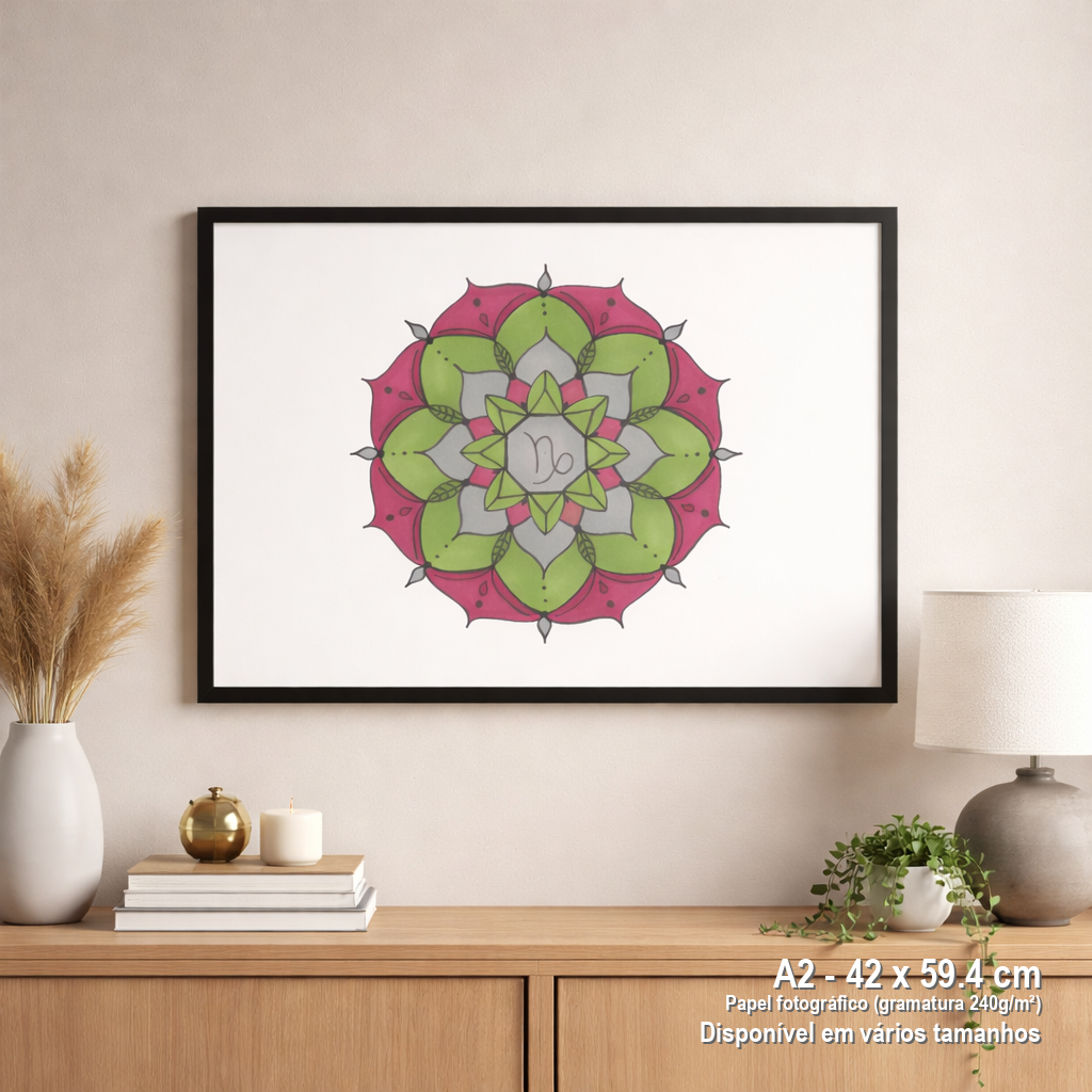 Pôster Mandala Signo de Capricórnio - Paisagem