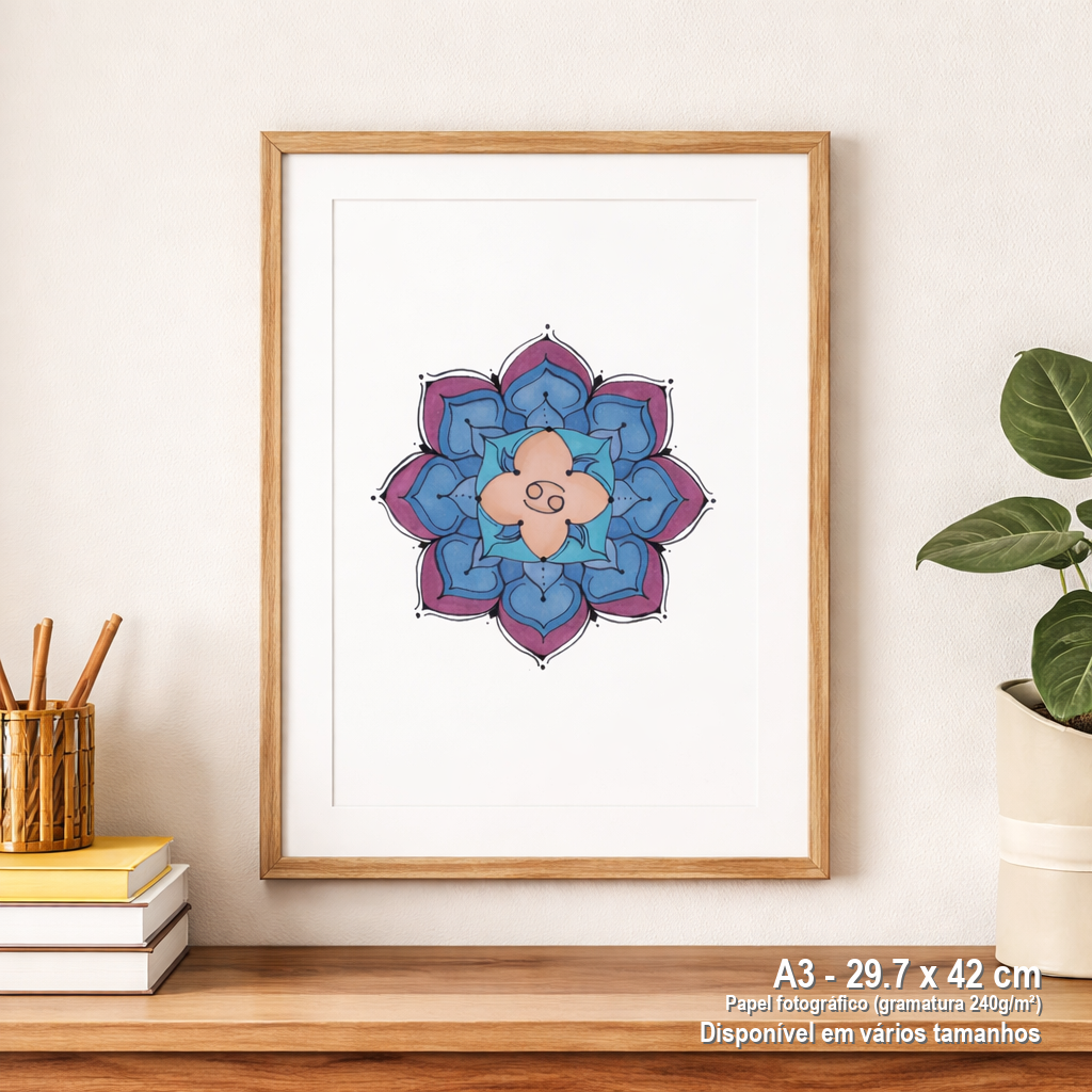Pôster Mandala Signo de Câncer - Retrato