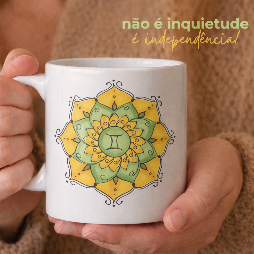 Caneca Mandala Signo de Gêmeos - 