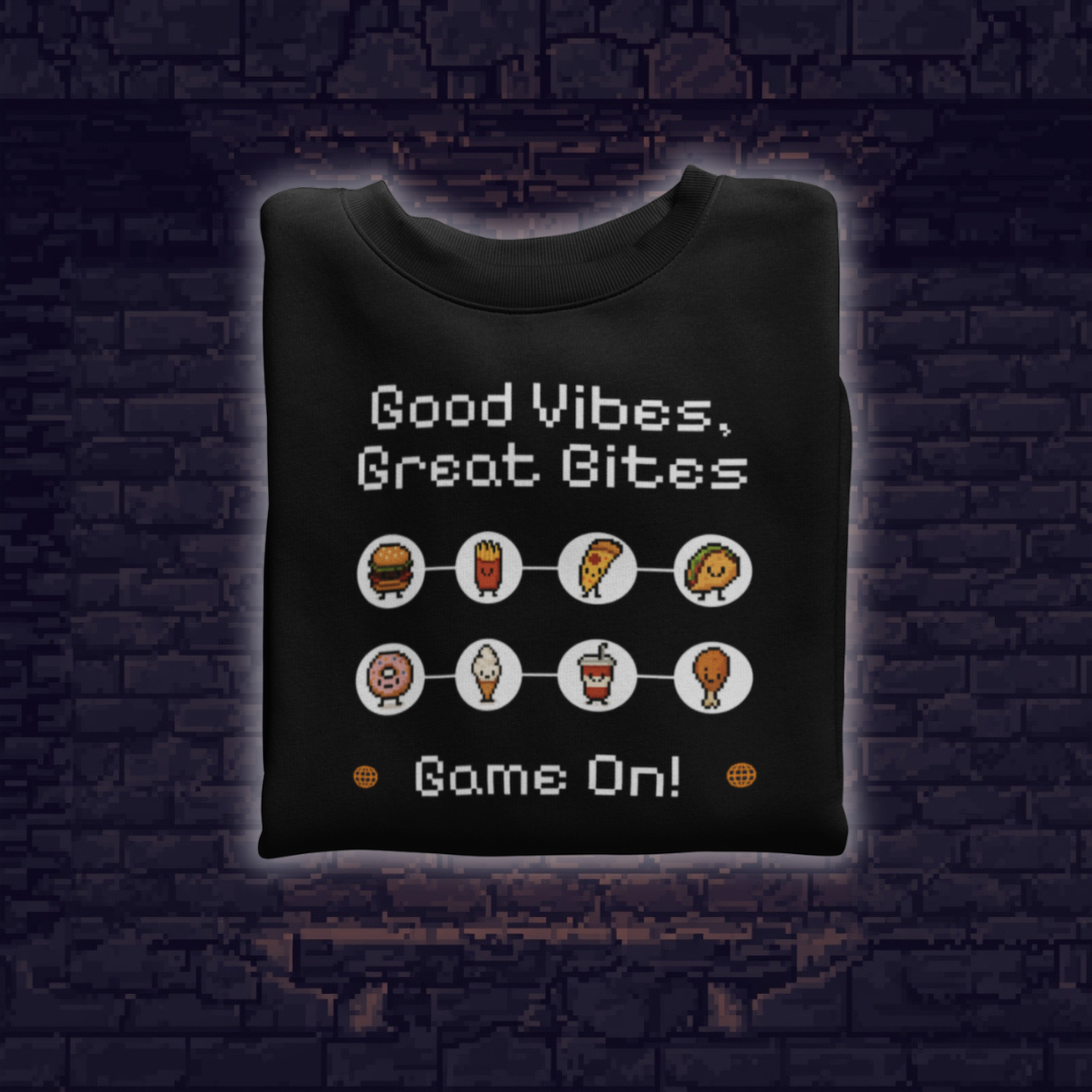 • Camiseta Good vibes, great bites •