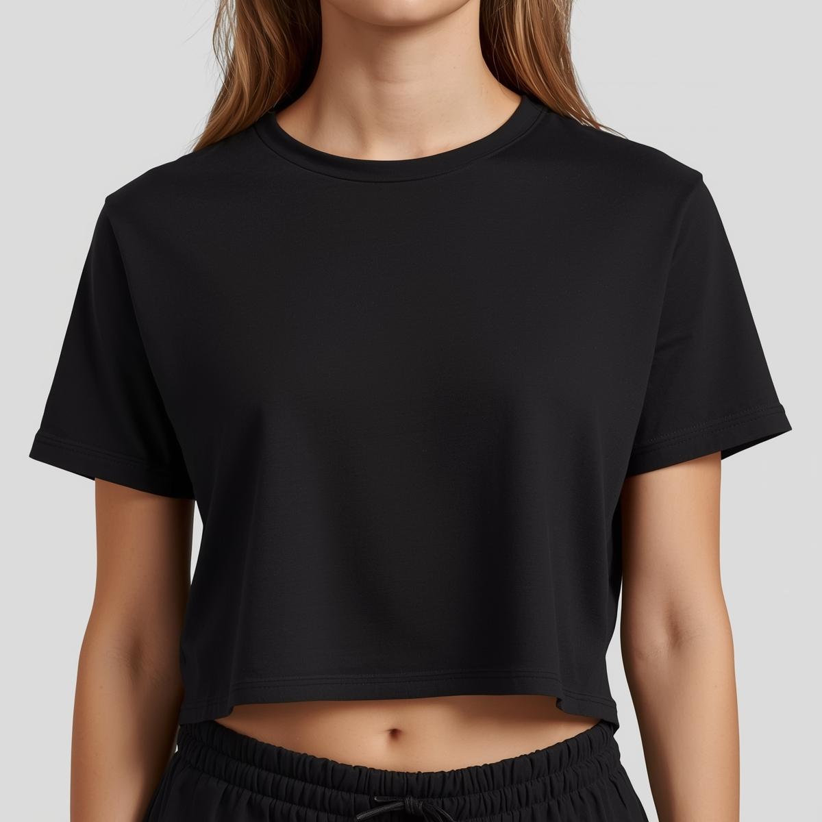 Camisa Cropped Feminina Lisa 100% Algodão | Básica e Perfeita para Customizar