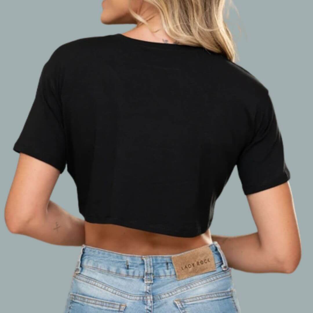 Cropped Feminino Gatinho Adote Um Gato | 100% Algodão